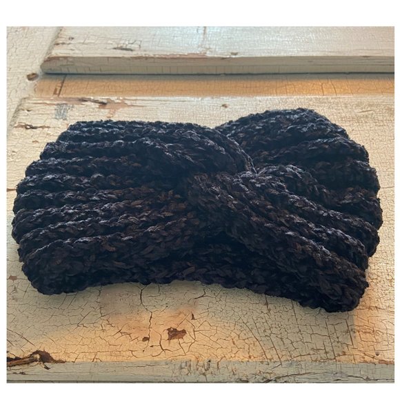 Beautiful Handmade Crochet Twist Headband – Black - Picture 2 of 2